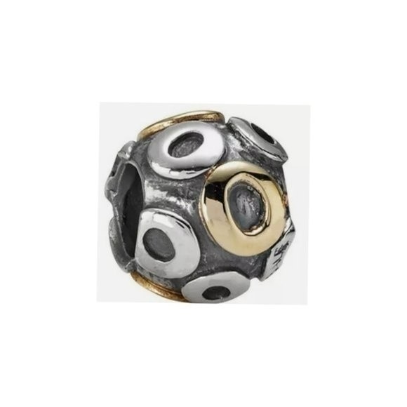 Pandora 14K Gold Letter Inital O Charm Bead 925 Sterling Silver 790298O - Picture 5 of 7